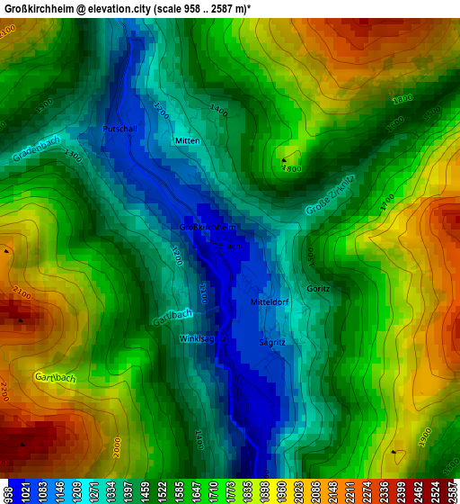 Großkirchheim elevation map