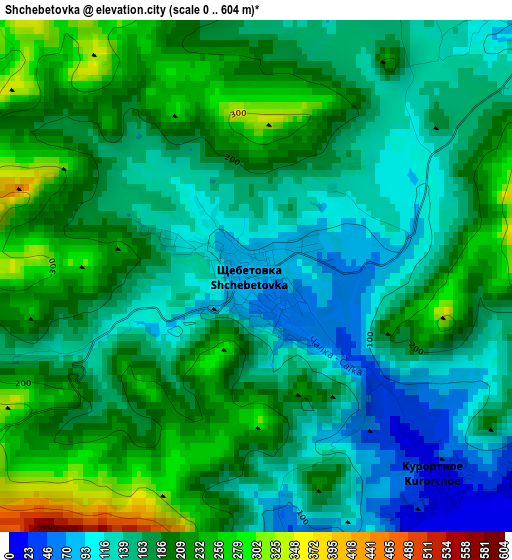 Shchebetovka elevation map