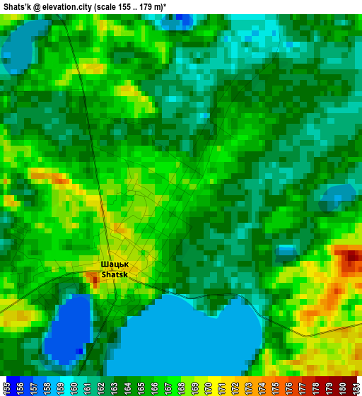 Shats’k elevation map