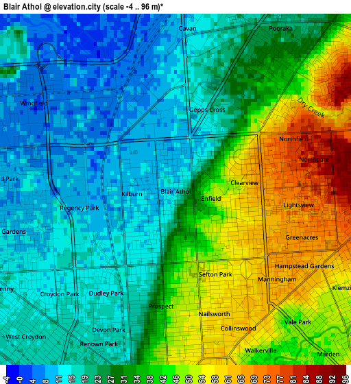 Blair Athol elevation map