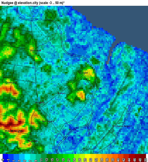 Nudgee elevation map