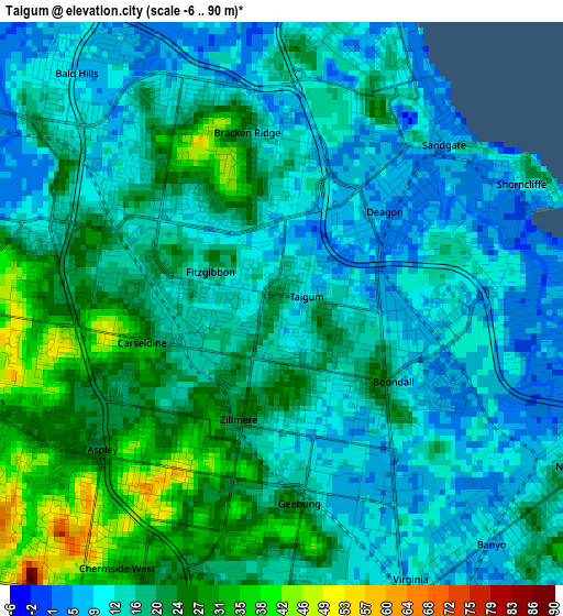 Taigum elevation map