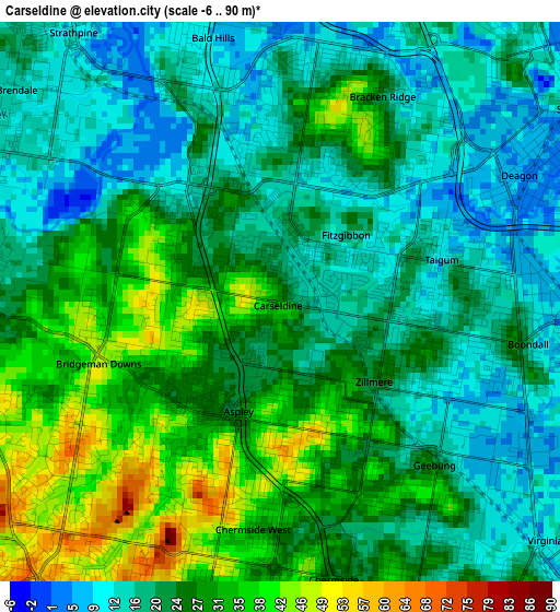 Carseldine elevation map