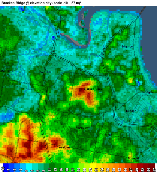 Bracken Ridge elevation map