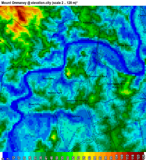 Mount Ommaney elevation map