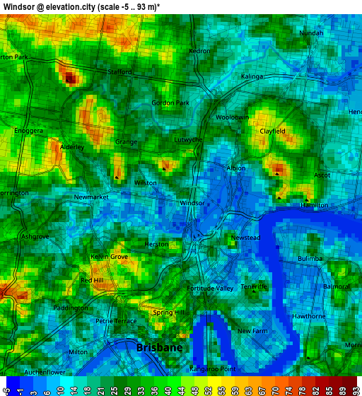 Windsor elevation map