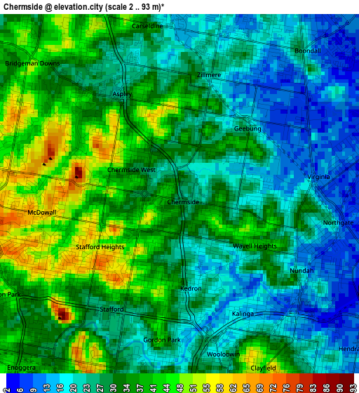 Chermside elevation map