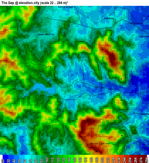 The Gap elevation map