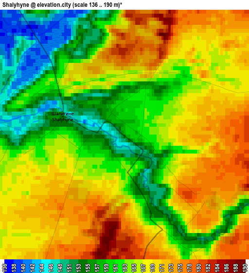 Shalyhyne elevation map