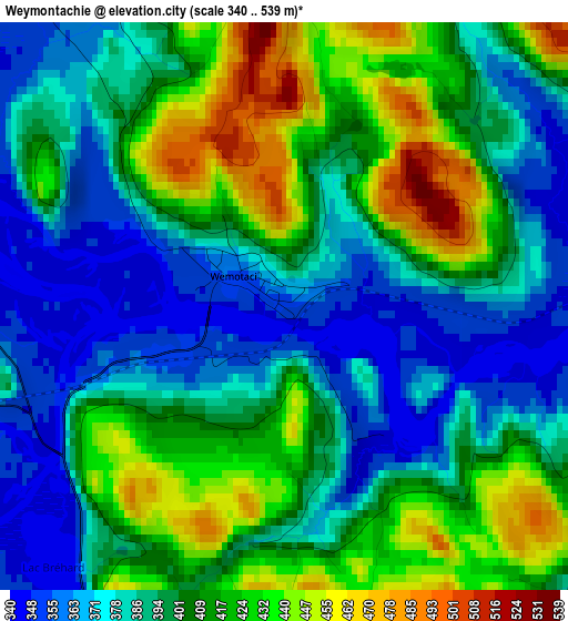 Weymontachie elevation map