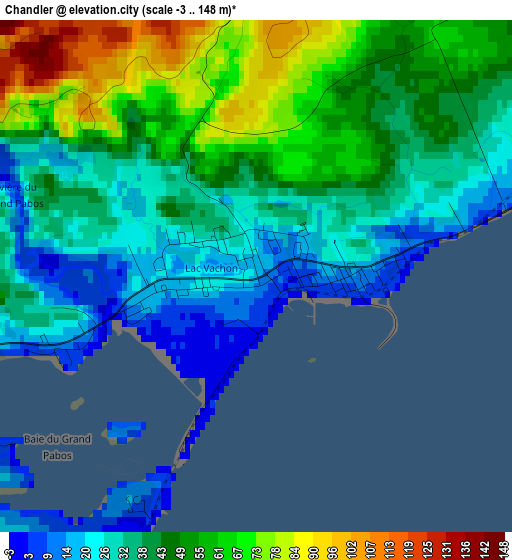 Chandler elevation map