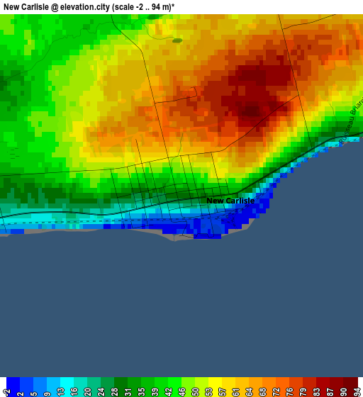 New Carlisle elevation map