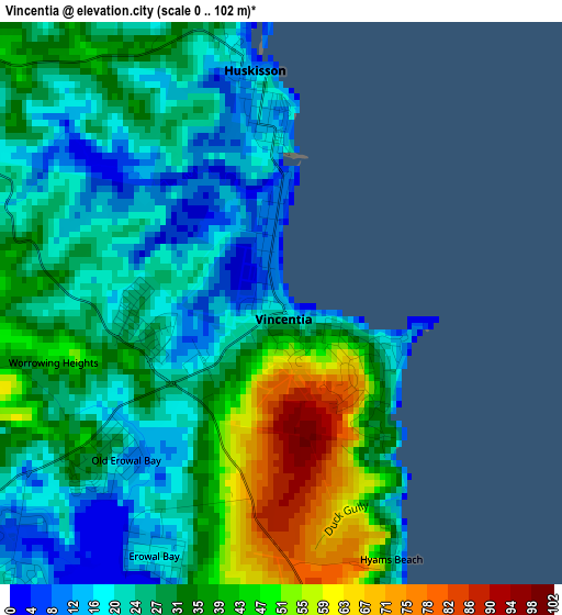 Vincentia elevation map