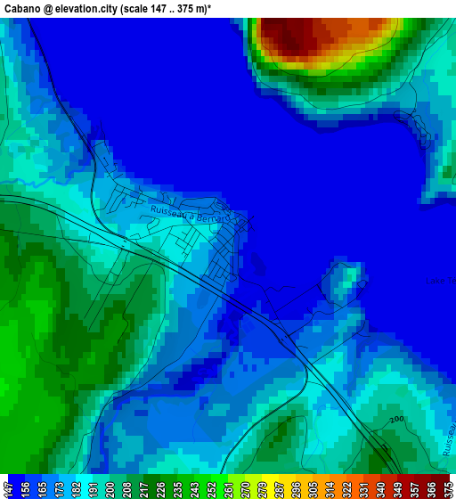 Cabano elevation map