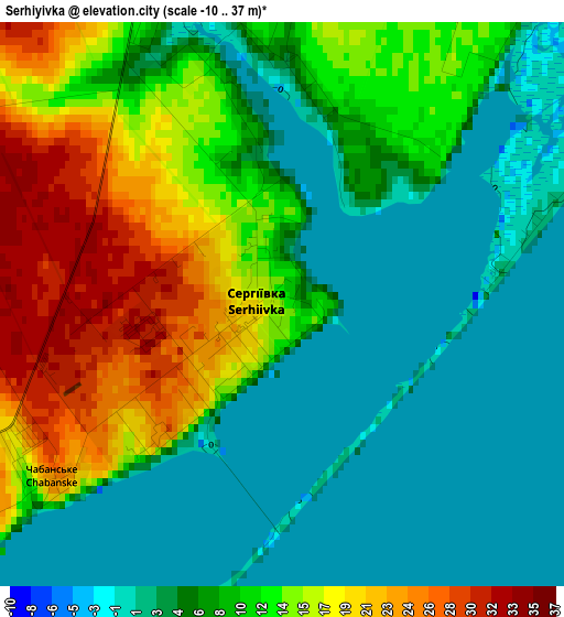 Serhiyivka elevation map