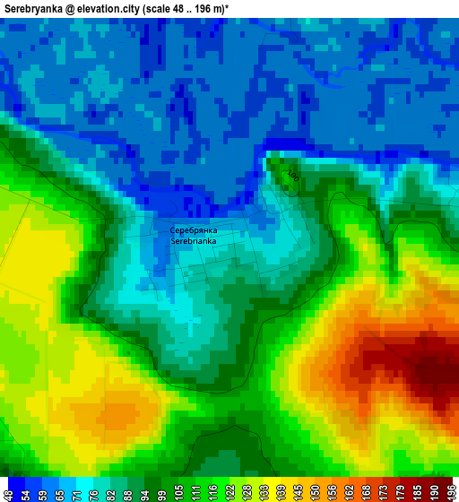 Serebryanka elevation map