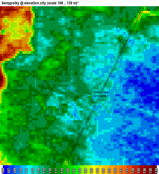 Semypolky elevation map