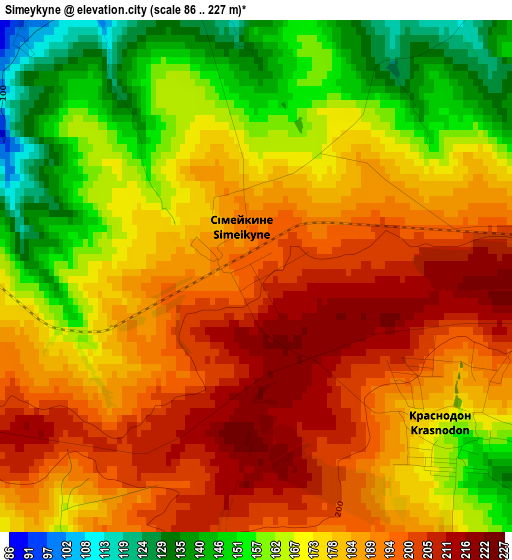 Simeykyne elevation map