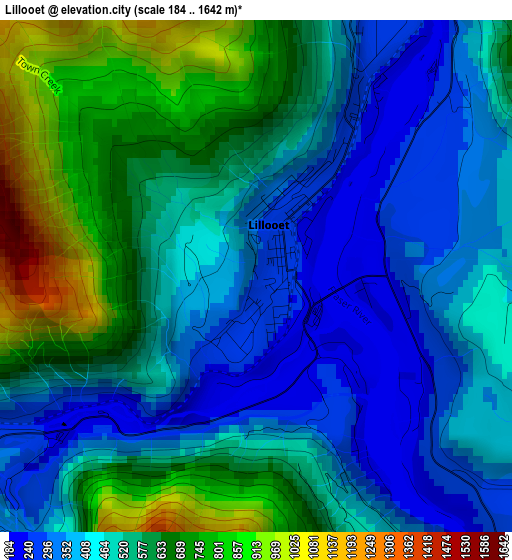 Lillooet elevation map