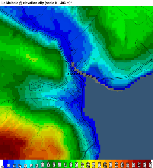 La Malbaie elevation map