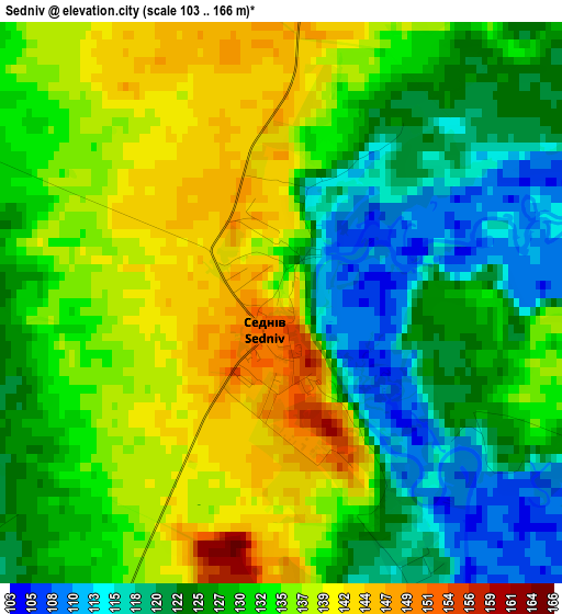 Sedniv elevation map