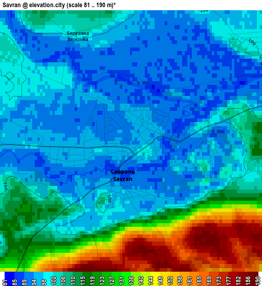 Savran elevation map