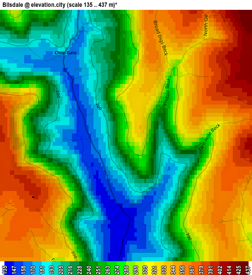 Bilsdale elevation map