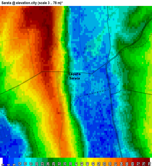 Sarata elevation map