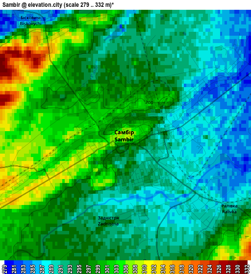 Sambir elevation map