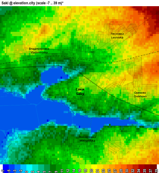 Saki elevation map