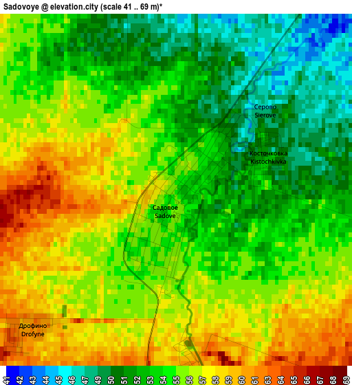 Sadovoye elevation map