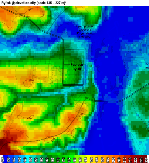 Ryl’sk elevation map