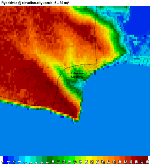 Rybakivka elevation map