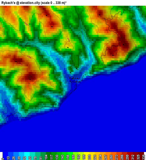 Rybach'e elevation map