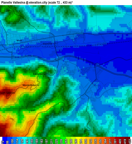 Pianello Vallesina elevation map