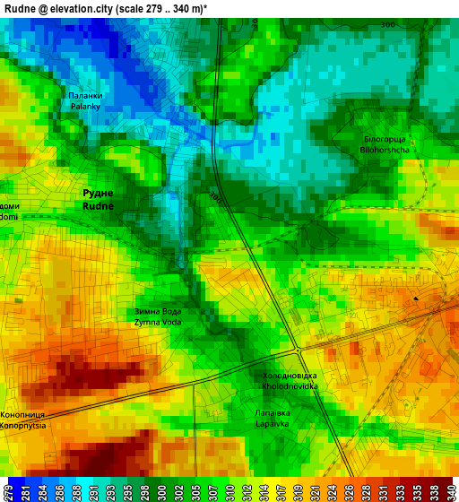 Rudne elevation map