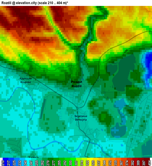 Rozdil elevation map