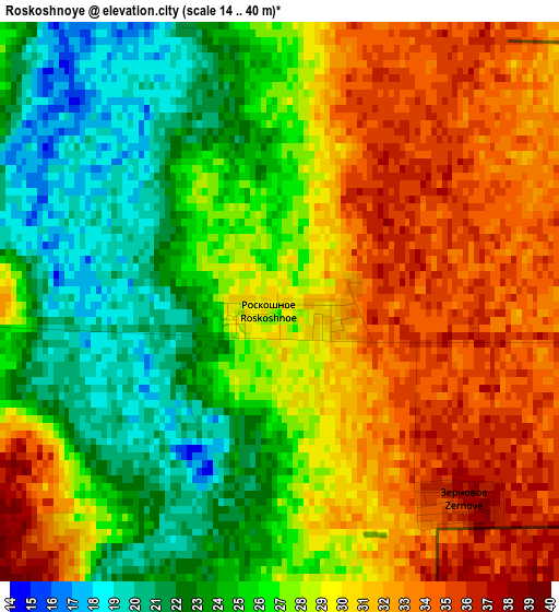 Roskoshnoye elevation map