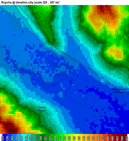 Ropcha elevation map