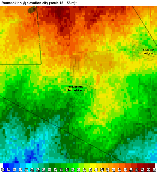 Romashkino elevation map