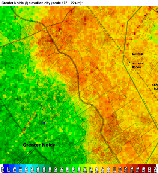 Greater Noida elevation map