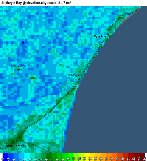 St Mary's Bay elevation map