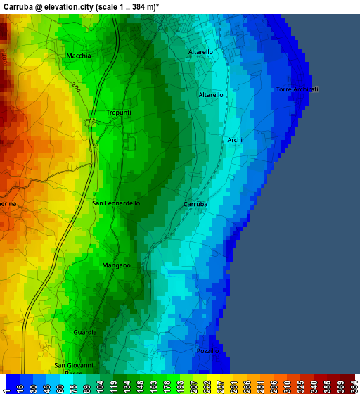 Carruba elevation map