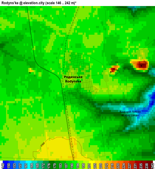 Rodyns’ke elevation map