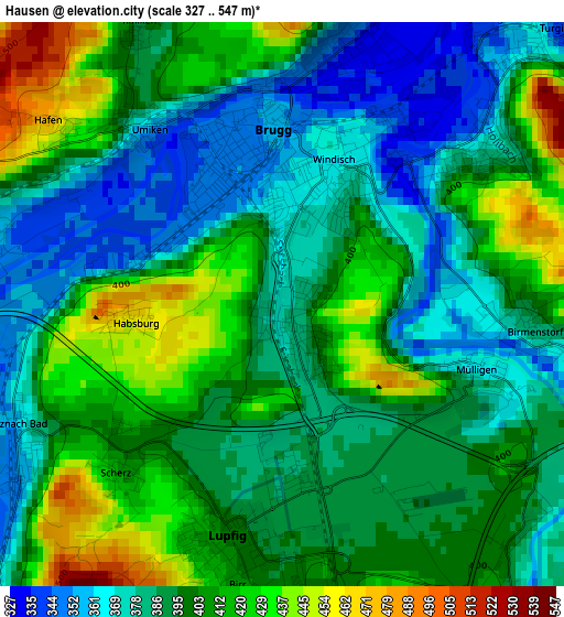 Hausen elevation map