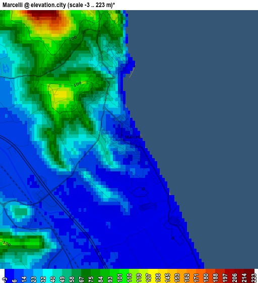 Marcelli elevation map