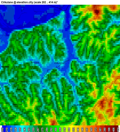 Cirkulane elevation map