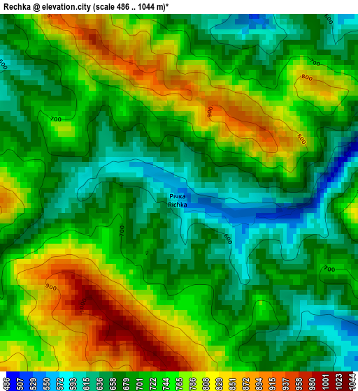 Rechka elevation map