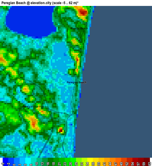 Peregian Beach elevation map