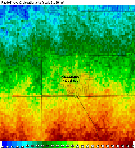 Razdol’noye elevation map